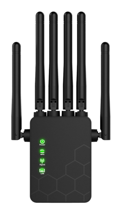 XL-Q3pro 450M 6-antenna smart WiFi repeater, QCA chipset, 1WAN+1LAN, US/EU/UK/AU plugs, white black pink yellow colors, 60pcs per carton, hotel bulk supply wholesale, OEM white label available, ideal for hotel chains, apartment complexes, school dorms, and hospital wards.