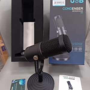 AOKEO desktop USB condenser microphone all-metal body metal mesh head weighted base – original box limited stock